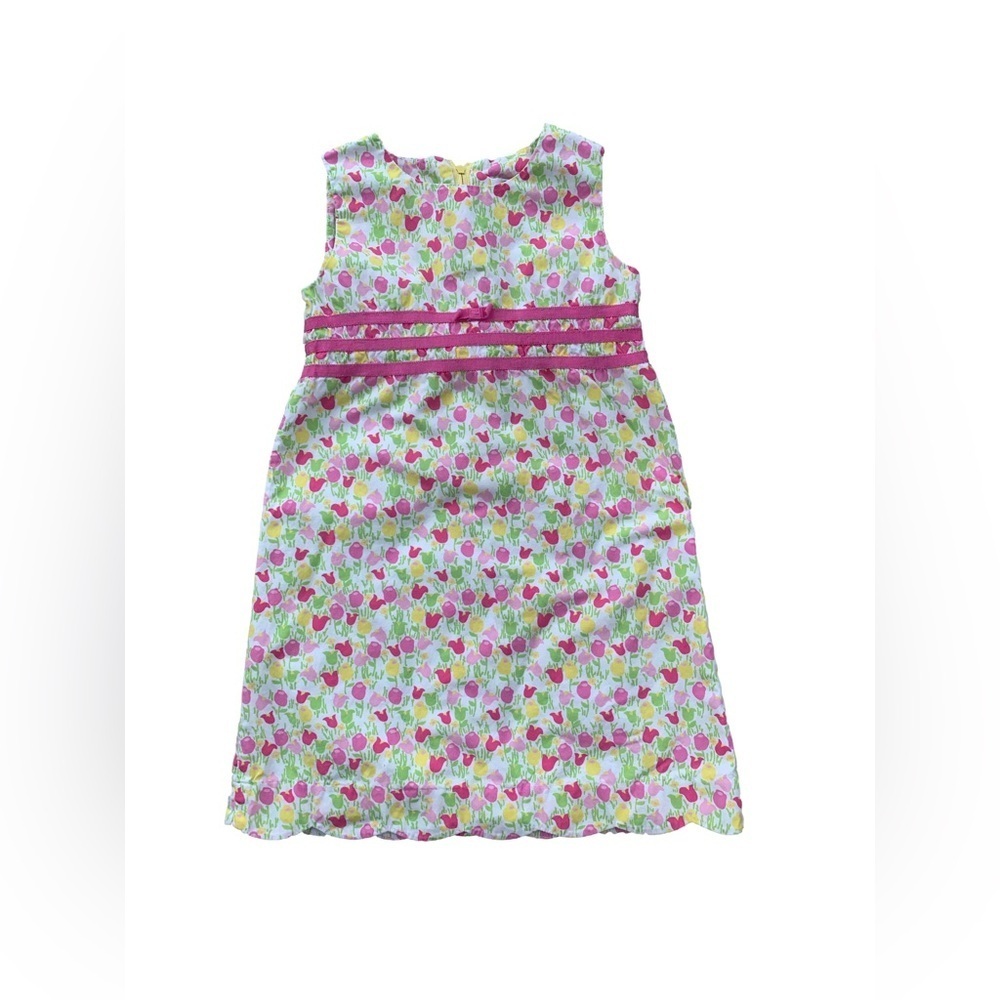 Lilly Pulitzer Pink and Green Tulip Print Sleeveless Dress